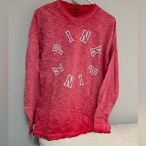 VS PINK Distressed Varsity Tee